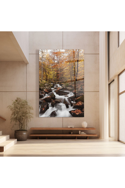 Arthub Glass Painting, Bedroom and Living Room, Forests, River Forest View