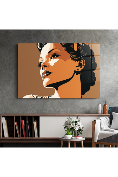 Arthub Glass Painting, Bedroom and Living Room, Portraits, Brown Portrait Lady