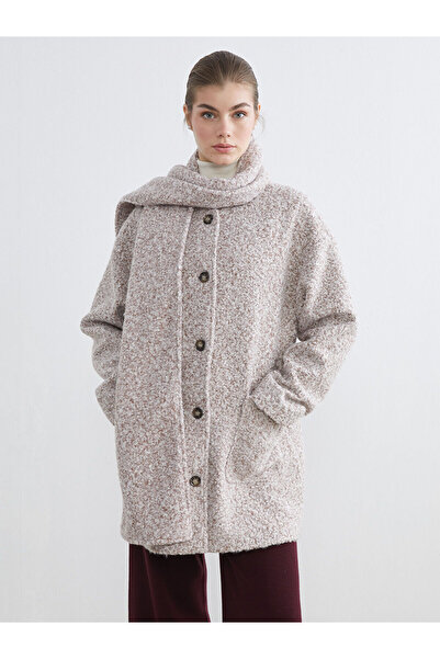 LC Waikiki Özmarka New Season Crew Neck Scarf Women's Cashmere Coat