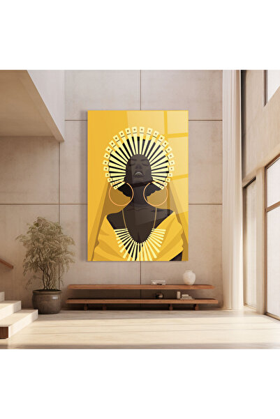 Arthub Glass Painting, Bedroom and Living Room, African Women, African Pretty Yellow