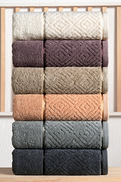 Minoset طقم مناشف يد هرمية مكون من 6 قطع 100% قطن 50x90 سم - مناشف ماصة، ناعمة، متينة - - 1300 جرام