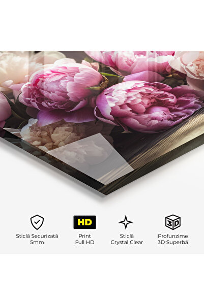 Arthub Glass Painting, Bedroom and Living Room, Peonies, Peonies On The Table