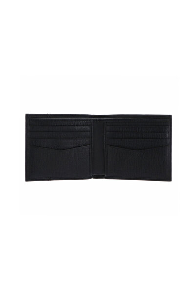 BOSS Men's Plain Leather Black Wallet with Foldable Card and Cash Compartment 50552829-001
