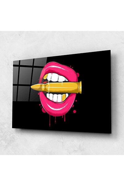 Arthub Tablou Sticla,Dormitor si Living, Lips, Pink Bullet Lips