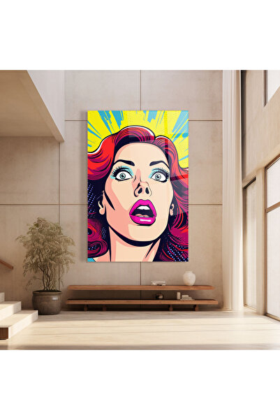 Arthub Glass Painting, Bedroom and Living Room, Pop, Pop Scared Woman
