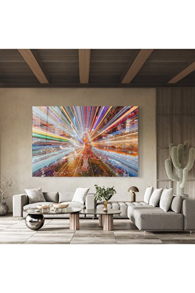 Arthub Glass Painting, Bedroom and Living Room, Urban, Colorful Light City
