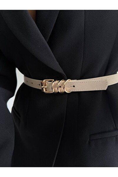 Paraf style Women's Thin Suede Look Belt Ring Buckle Blazer/Dress Top Accessory