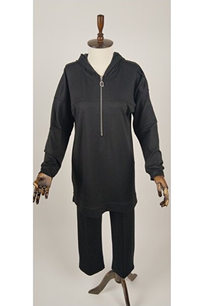 MODA Modal Fabric Half Zippered Top and Bottom Set