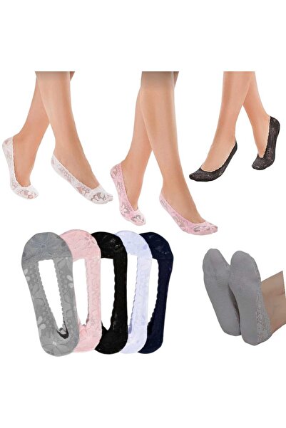 DANTEL Șosete de balerină din silicon pentru femei, set de 4 culori asortate