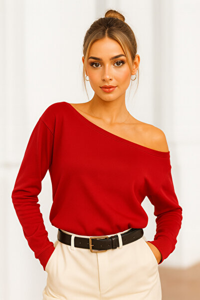 Rich Women's Red Off-Shoulder Modal Blouse