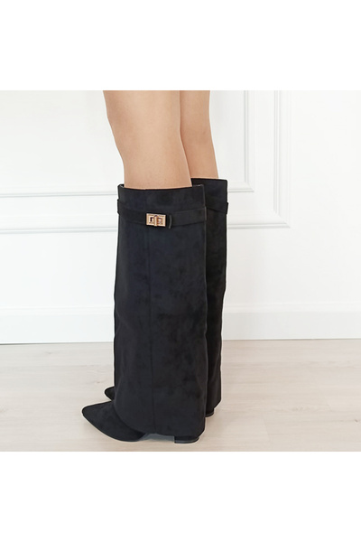 SOFILINE Ghete negre elegante cu toc confortabil 9501A 113