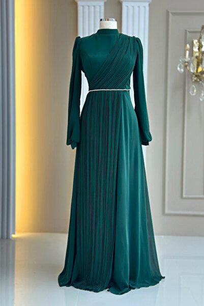 Amine Hüma Arin Abiye Elbise Zümrüt