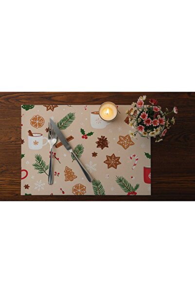 Queen Jera Set of 2 Christmas American Servies – 30X45 cm Christmas and Winter Patterned Fabric Set