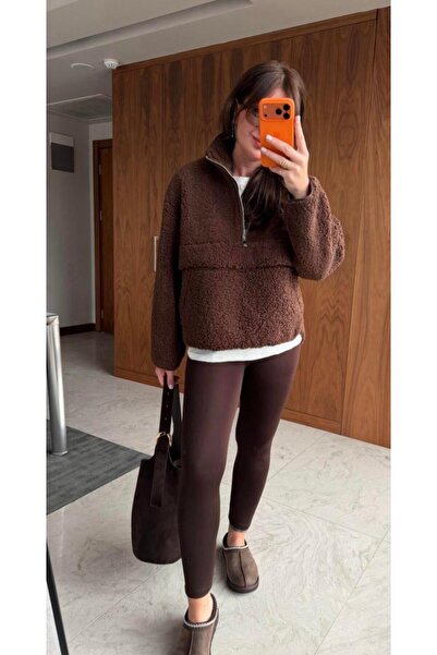 MSY TEDY PELUŞ SWEAT YARIM PAT FERMUARLI