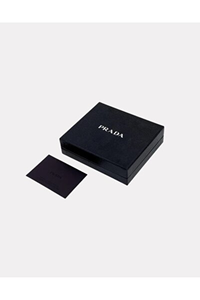 Prada Sport Navy Blue Triangle Logo Business Card Holder