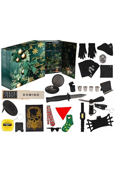 LikeSmart Advent Calendar for Men – 24 Gifts, Green & Gold Premium Reusable Box