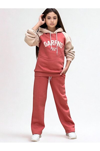 Giyinse Garfng Girls' Tracksuit Set Salmon
