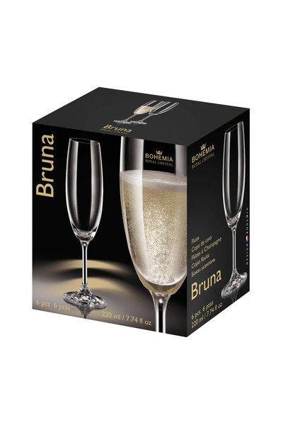Bohemia Royal Crystal Set of 6 Bohemia Bruna crystal glasses 220 ml