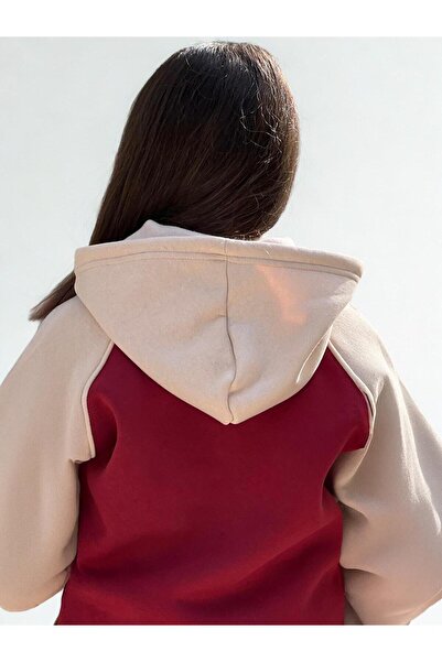 Giyinse Garfng Girl's Tracksuit Set Burgundy