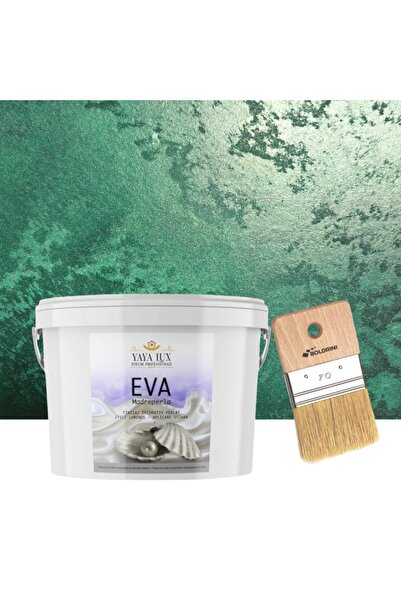 YaYa Color Set Vopsea Decorativa de Lux, Eva Madreperla, Verde Inchis, 2 Litr...