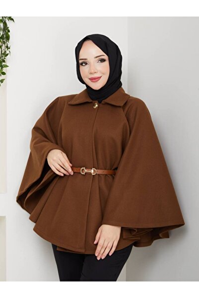 ARVENA LİFE KIŞLIK KAŞE KADIN GENÇ PANÇO- SIK DURUŞLU BEDENLİ