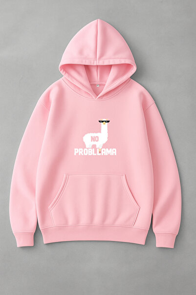 LORVEX Oversize kroj No Probllama print unisex Sa kapuljačom dukserica