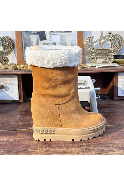 VEYİS USTA Genuine Leather with Fur Inside Kln Tbn Dz by