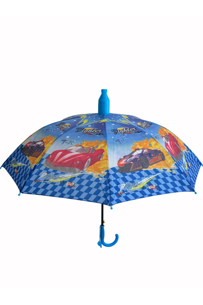 Elif Engin Katlanabilen Koruma Kılıflı Bardaklı Düdüklü 70 Cm! Mavi arabalı E...