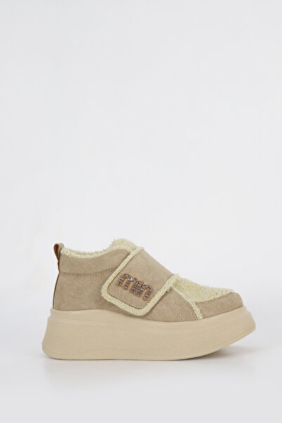 Mamito Ayakkabı Mdl 614 Stone Buckle Detailed Fur Half Boots