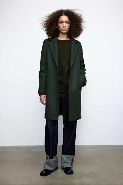 Stradivarius Soft-touch button midi coat