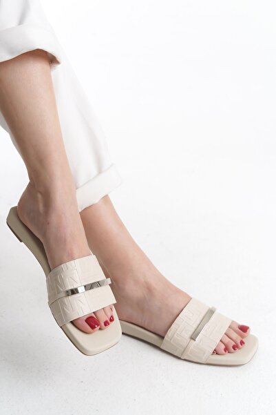 FEMME Γυναικείες παντόφλες με ελαστική σόλα με επίπεδη φτέρνα Freya