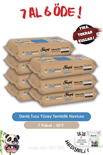 Sleepy Bio Soluble Sea Salt 50-Pack Buy 7 Get 6 Surface Cleaning Towel and Rosie