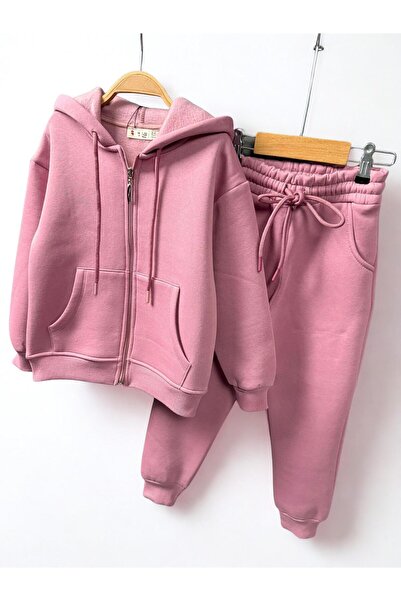 Giyinse Active Zip Girl's Set Powder