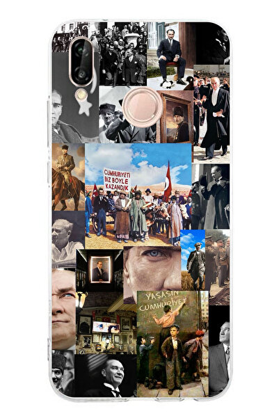 TechTree حافظة سيليكون متوافقة مع هاتف Huawei P20 Lite من أتاتورك كومبيتيك مطبوع