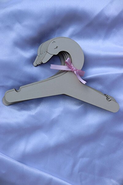 Assa Wood Wooden Children's Hanger 7 Pieces Hangers - Swan Baby Wardrobe Hanger - Cream Color