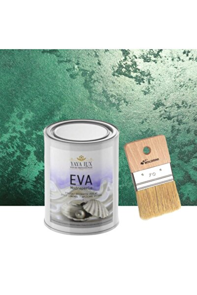 YaYa Color Set Vopsea Decorativa de Lux, Eva Madreperla, Verde Inchis, 1 Litr...