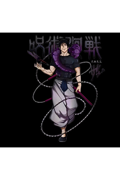 fame-stoned Jujutsu Kaisen Satoru Gojo Anime Printed Unisex 100% Cotton Black Crew Neck Sweatshirt