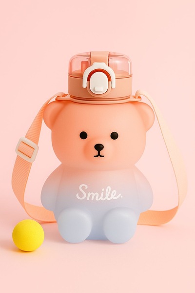 BEYZANA Smile Ayıcık Model Su Matarası Su Şişesi Suluk Bpa İçermez Matara Suluk