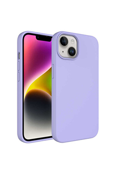 zore iPhone 14 Plus Compatible Liquid Technology Erasable Hard Senk Kiwi Case-Lilac
