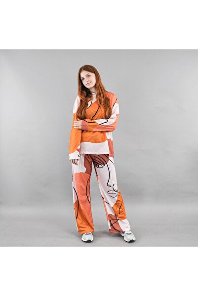 Colorbox Baggy fit orange print tracksuit