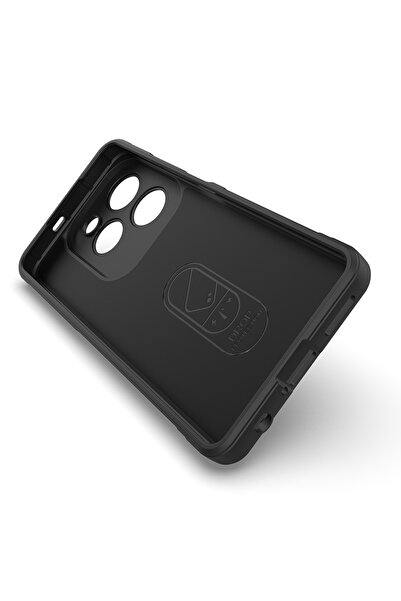 zore Infinix Hot 40 Pro Case Flexible Tpu Hollowed Out Back Surface Design Senk Ethnic Silicone Cover - Black