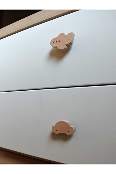 MİESSA 6 Pieces! Baby Room Wooden Handle, Handle with Airplane Car, Handle with Vehicle for Baby Kids Room