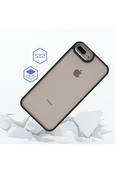 zore iPhone 7 Plus Case Senk Flora Cover - Black