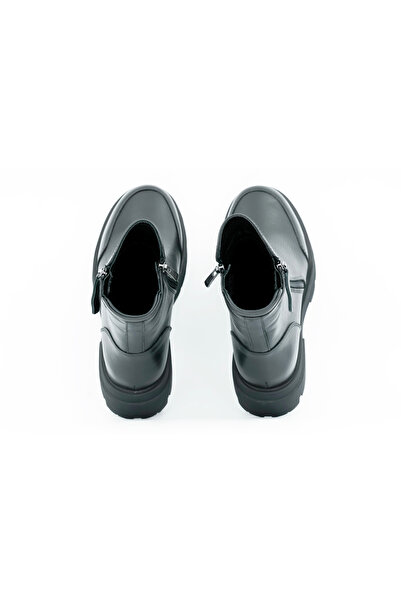 Tuna Genuine Leather Rubber Sole Zippered Women's Boots - Zb3006