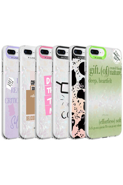 zore iPhone 8 Plus Case Marble Pattern Senk Marbello Cover - Green