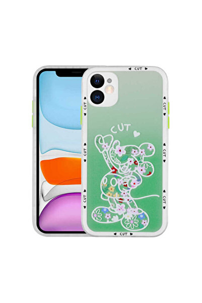zore iPhone 11 Compatible Camera Protected Patterned Hard Senk Hess Case-No7