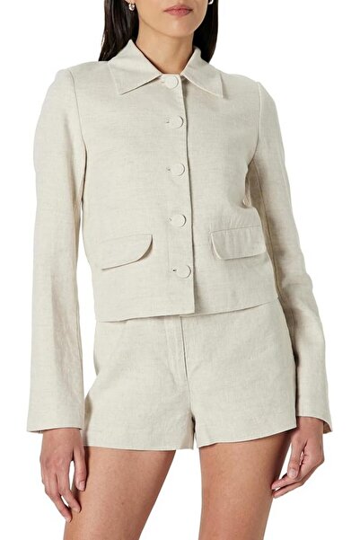 The Drop Myra women's casual jacket with pockets, cream, size 3XL, The Drop