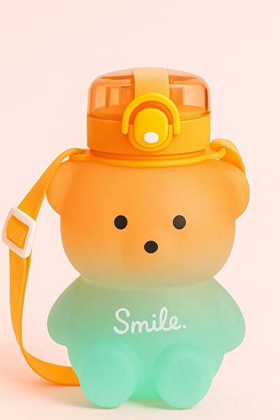 BEYZANA Smile Ayıcık Model Su Matarası Su Şişesi Suluk Bpa İçermez Matara Suluk