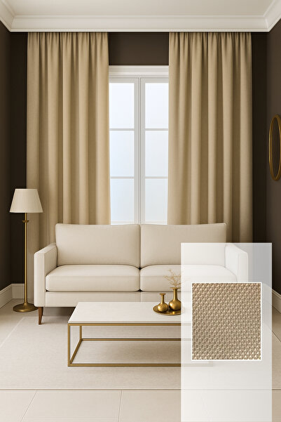 Perlife Gold ® Solid Color Background Curtain – Frequent Pleats – Living Room and Sitting Room |   Custom & Ready-To-Wear |   Simple, Stylish