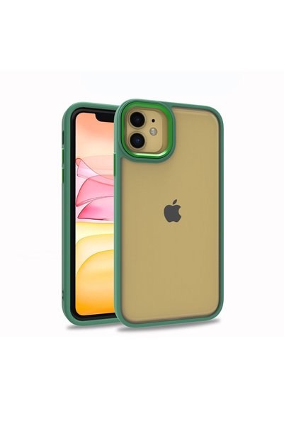 zore iPhone 11 Compatible Senk Flora Case-Green